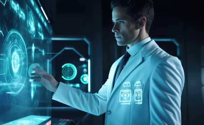 médico em um quadro feito com IA