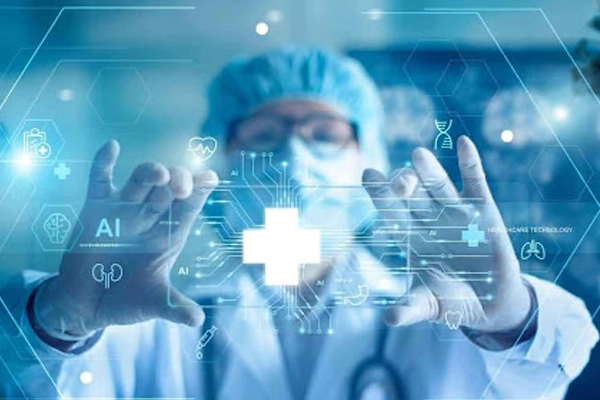 medco olhando tela com IA