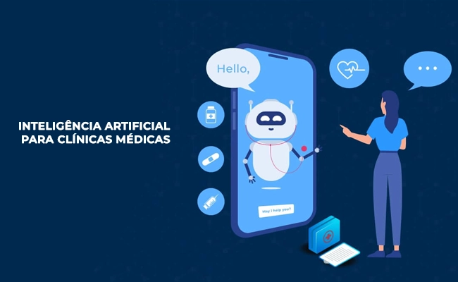 desenho médica e um chatbt cm desenho de um robo